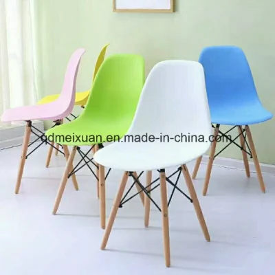 Günstige farbige, beliebte Kunststoffstühle mit Holzbeinen (M-X1813)