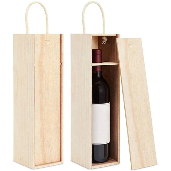 Großhandelsset aus Holzkisten in roter Farbe und Weinzubehör, Geschenkset und einzelne Weinkiste aus Holz